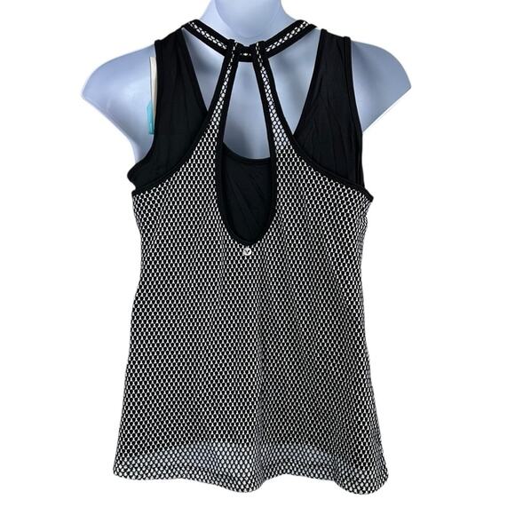Livi Active Athletic Top Size 14/16 Dual Layer Racer Back Tank Black White NWT - Picture 3 of 5